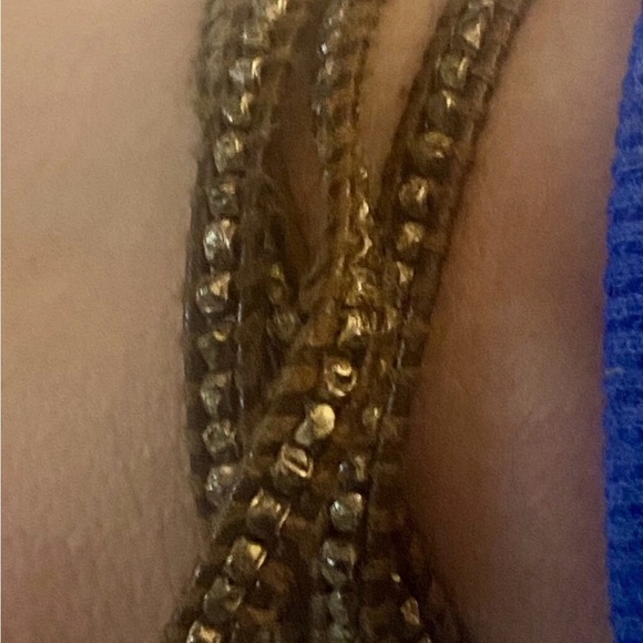 Chan Luu Gold Button Sterling Solver Leather Wrap Bracelet - Picture 5 of 5